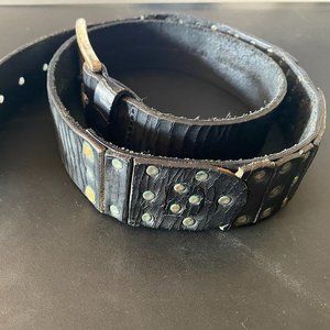 Diesel Weathered / Laser Cut / LEATHER belt Blk